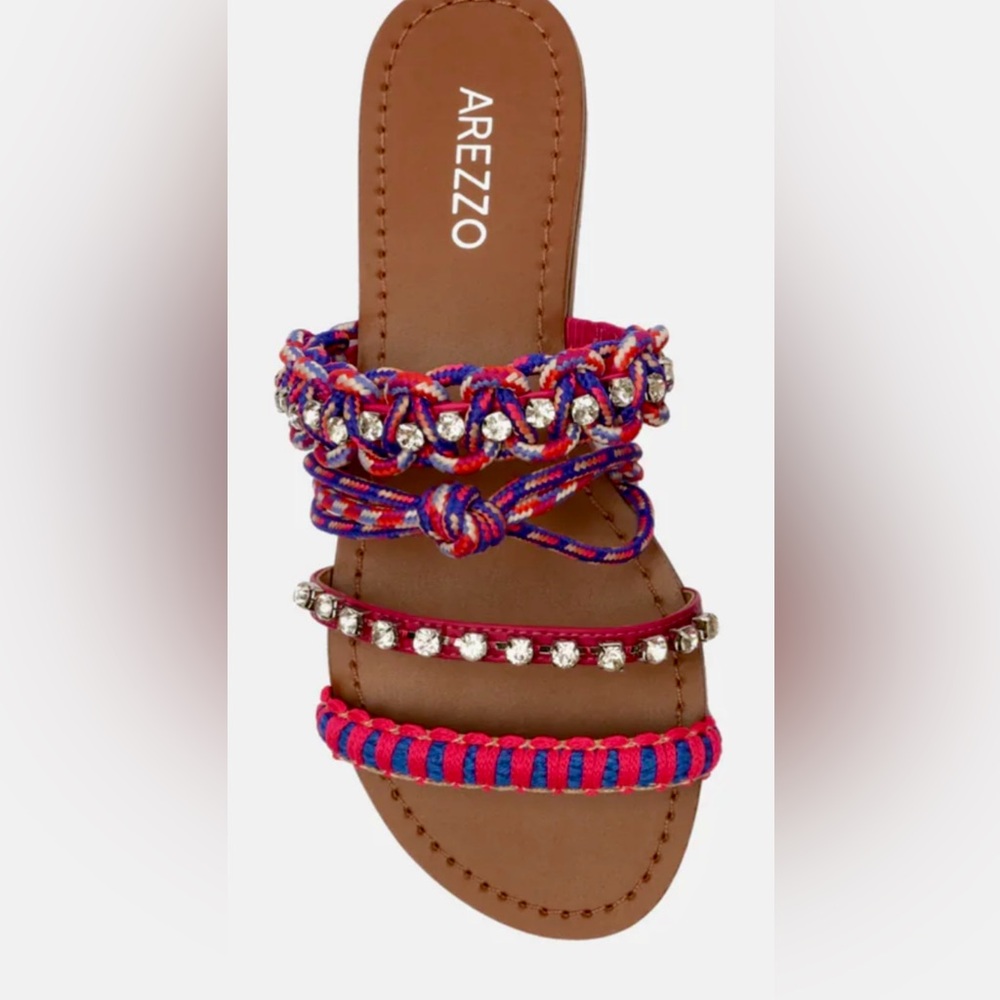 Arezzo Pink and Blue Strappy Sandals NWT